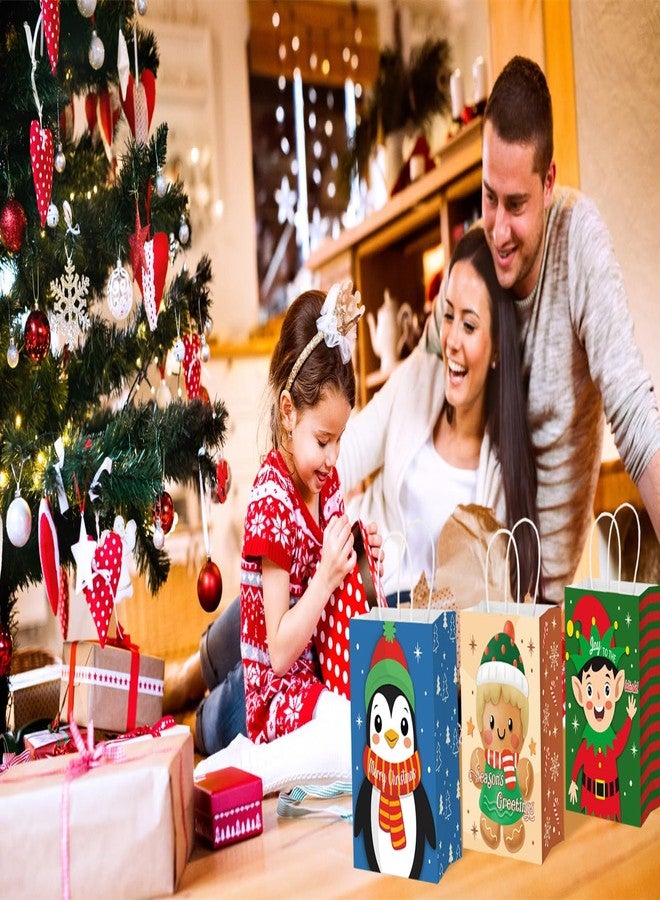 مجموعة هدايا عيد الميلاد من هيينشين، ١٢ قطعة، أكياس هدايا عيد الميلاد بمقابض، أكياس ورقية قابلة لإعادة الاستخدام، أكياس بابا نويل ورجل الثلج، كمية كبيرة للفصول الدراسية، هدايا حفلات الزفاف والمناسبات، مستلزمات عيد الميلاد - Image 2